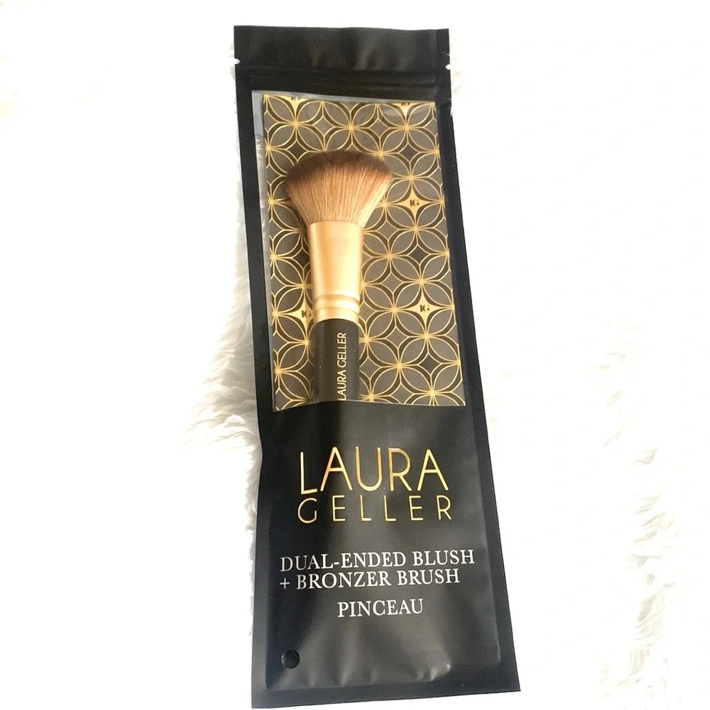 Laura Geller Dual-Ended Blush + Bronzer Brush Cheek Sweep,‎ NEW